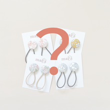 Load image into Gallery viewer, mystery button hair ties (2pc matching set)