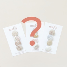 Load image into Gallery viewer, mystery button hair ties (4pc assorted set)