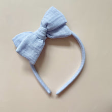 Load image into Gallery viewer, blue hard bow headband