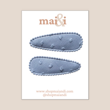 Load image into Gallery viewer, stone blue snap clip set