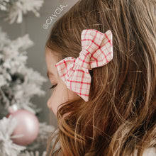 Load image into Gallery viewer, red plaid pinwheel bow