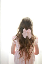 Load image into Gallery viewer, peachy pink muslin fable bow **regular size only