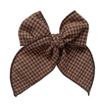 Load image into Gallery viewer, brown checkered fable bow