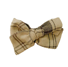 Load image into Gallery viewer, brown plaid pinwheel bow