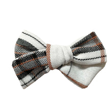 Load image into Gallery viewer, black & brown plaid pinwheel bow