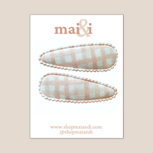Load image into Gallery viewer, pink gingham snap clip set