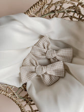 Load image into Gallery viewer, sand gingham pinwheel bow