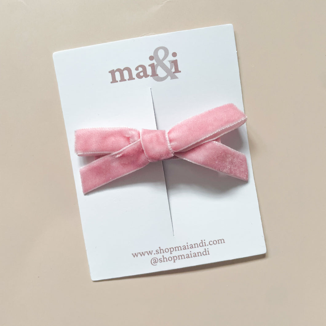 bubble gum pink velvet bow