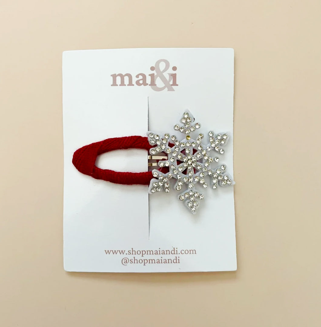 red snowflake clip