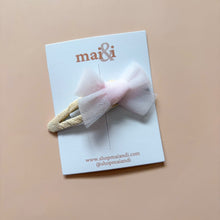 Load image into Gallery viewer, pale pink tulle bow clip
