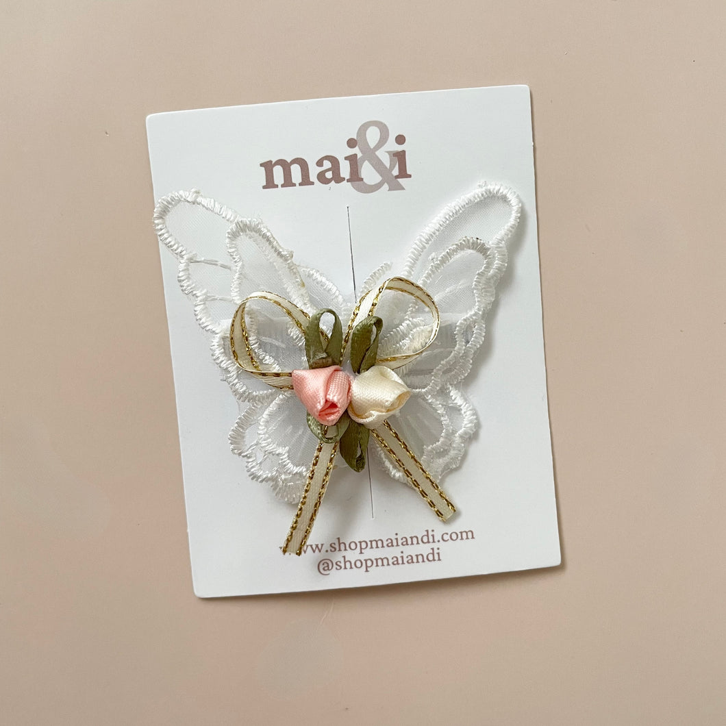 floral butterfly clip