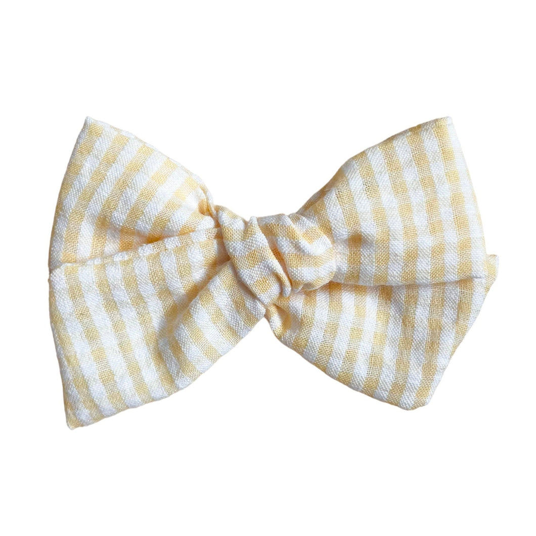 lemon gingham pinwheel bow