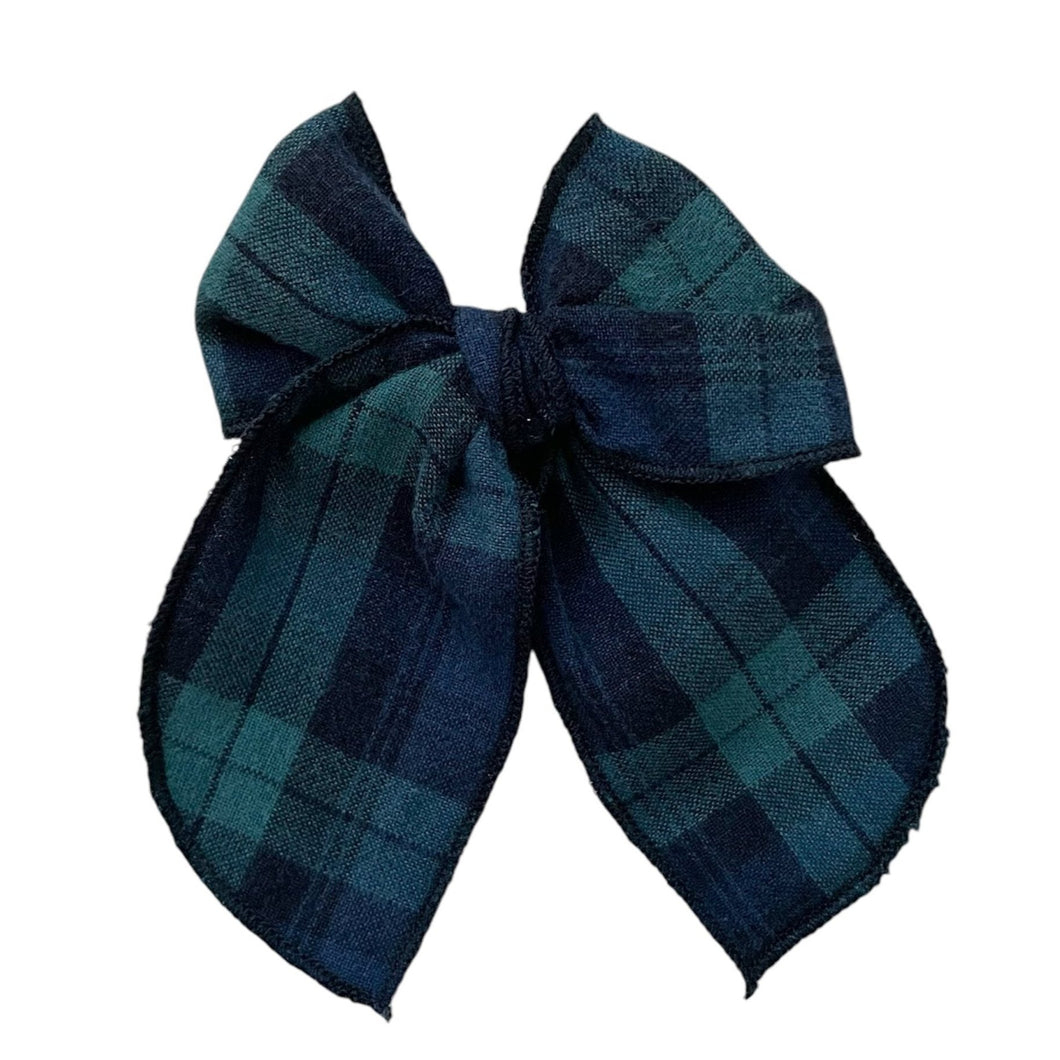 green plaid fable bow