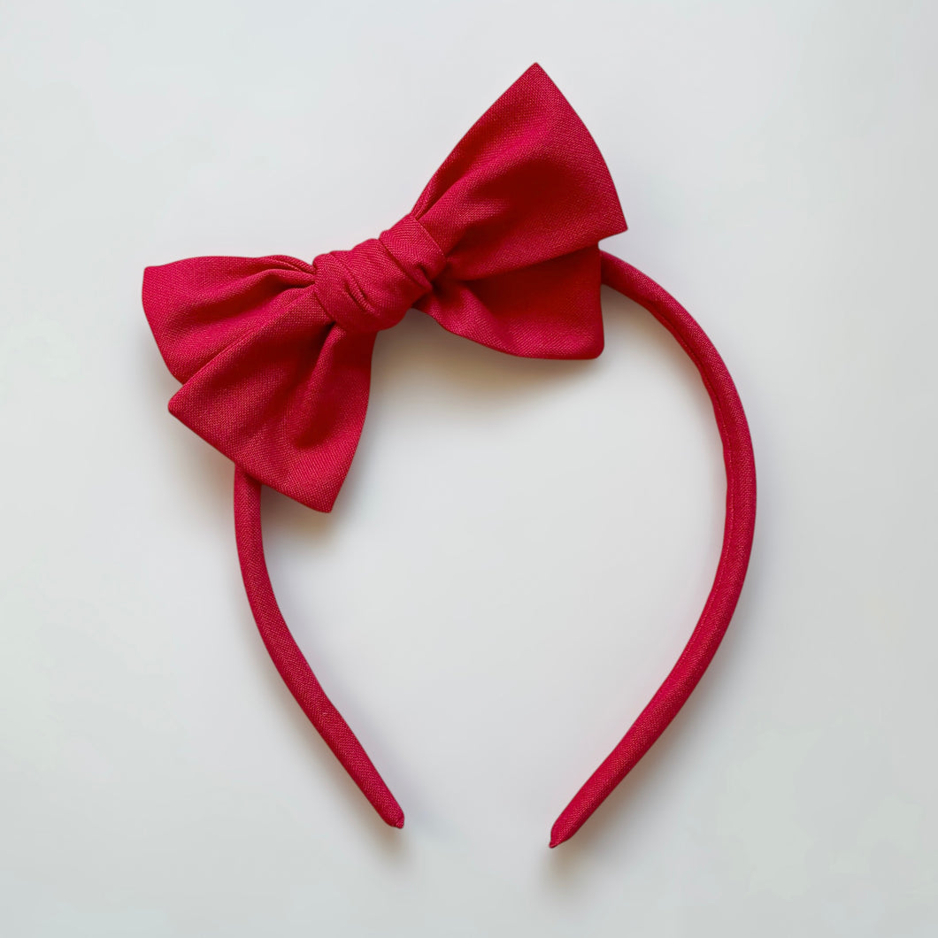 red hard bow headband