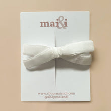Load image into Gallery viewer, white velvet bow clip
