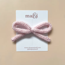 Load image into Gallery viewer, light pink crochet bow
