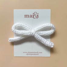 Load image into Gallery viewer, white crochet bow
