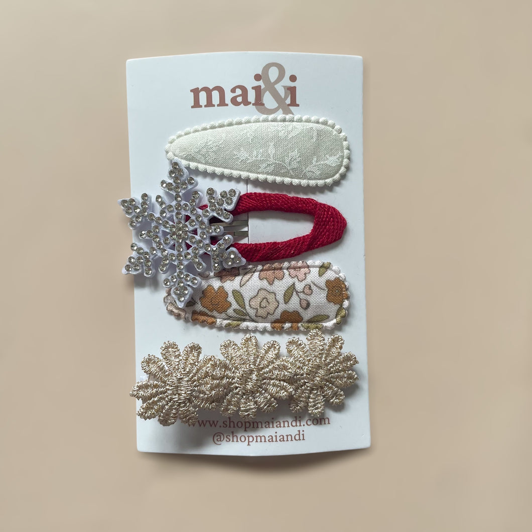 snowflake mixed clip set