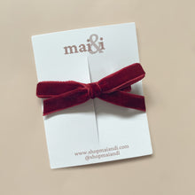 Load image into Gallery viewer, red velvet bow clip
