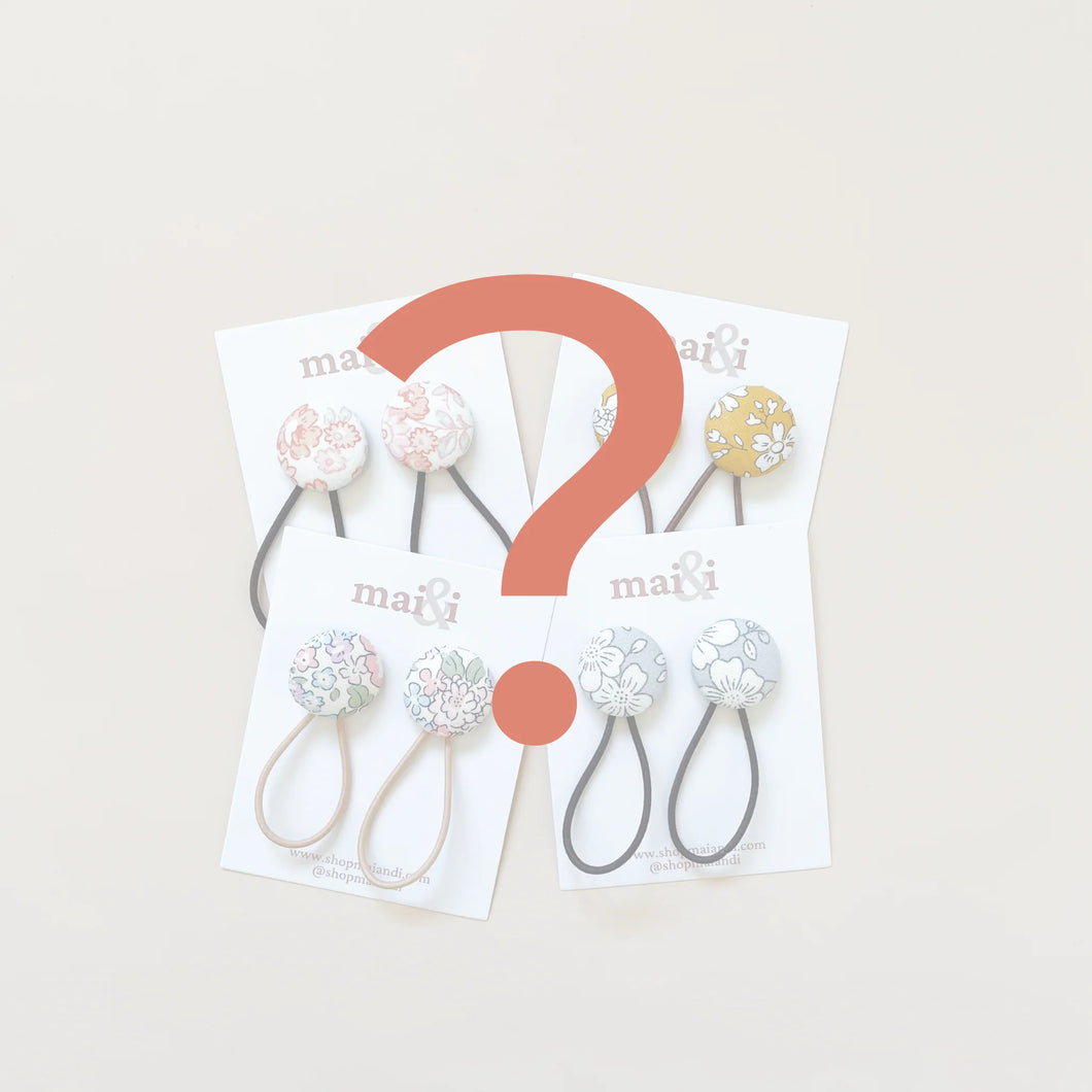 FREE for orders over $50 // mystery button hair ties (2pc matching set)