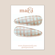 Load image into Gallery viewer, pink gingham snap clip set
