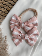 Load image into Gallery viewer, dusty pink gingham bow
